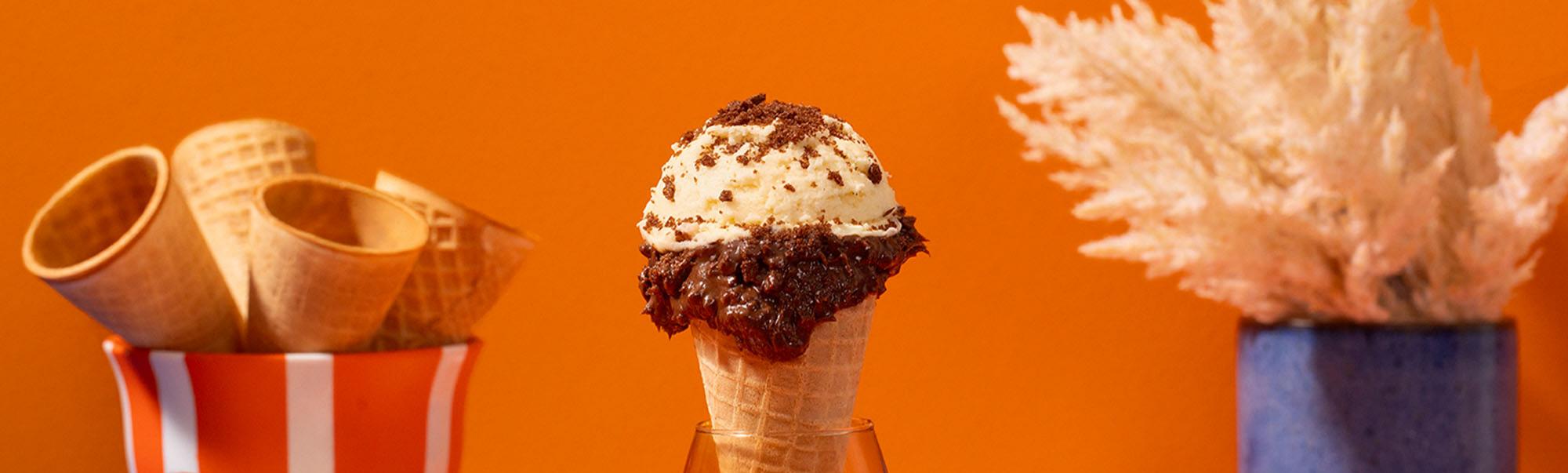 Casquinha recheada com Ovomaltine® Creme Crocante